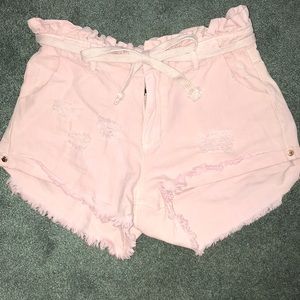 Light pink jean shorts